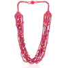 Hand Beaded Necklace - Shimmering Magenta Pink