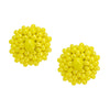 Hand Beaded Post Earrings - Yellow