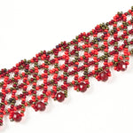 Hand Beaded Necklace - Shimmering Red