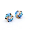 Hand Beaded Post Earrings - Light Blues