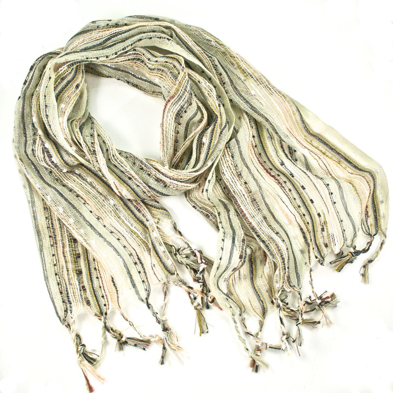 Guatemalan Handwoven Scarf - Beige