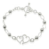 Conjoined Hearts .925 Silver Bracelet from Taxco, Mexico