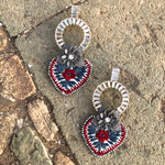 Flower and Embroidered Mexican Earrings