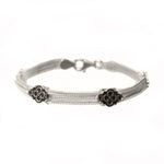Decorated 3 Strand Sterling Silver Bracelet - Armenian Jewelry
