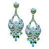 Ice Garden Blue Floral Statement Earrings by DUBLOS