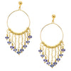 Afrodite Mini Hoop Earrings - Tanzanite Stones