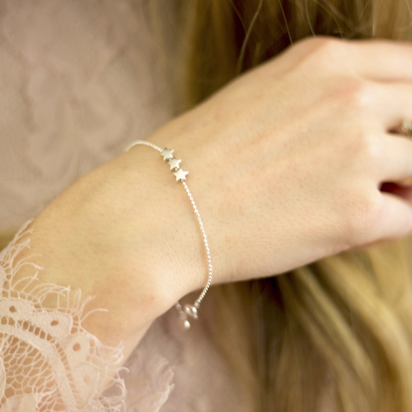 Sterling Silver 3 Star Bracelet JJ Caprices
