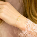 Sterling Silver with 3 Gold-Plated Star Bracelet
