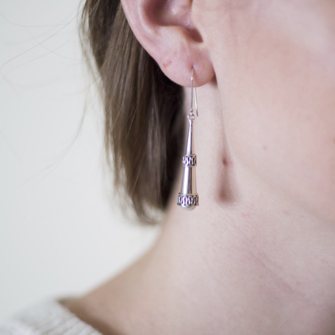 Silver and Pearl Drop Earrings