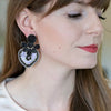 Bead and Embroidered Mexican Earrings
