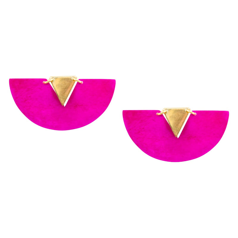 Magenta Pineapple Statement Earrings