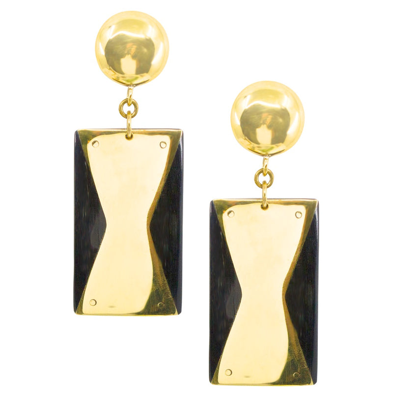 Zohali Brass and Horn Earrings