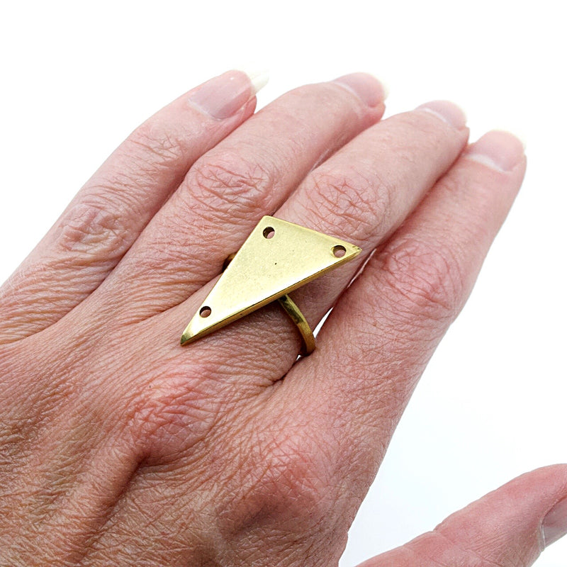 Three Dot Brass Ring from Kenya - Size 6
