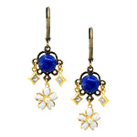 Lapis Lazuli Flower Drop Earrings by Eric et Lydie