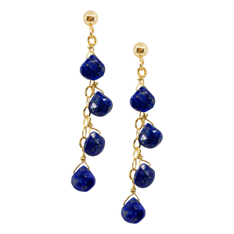 Lapis Lazuli Gold Post Earrings