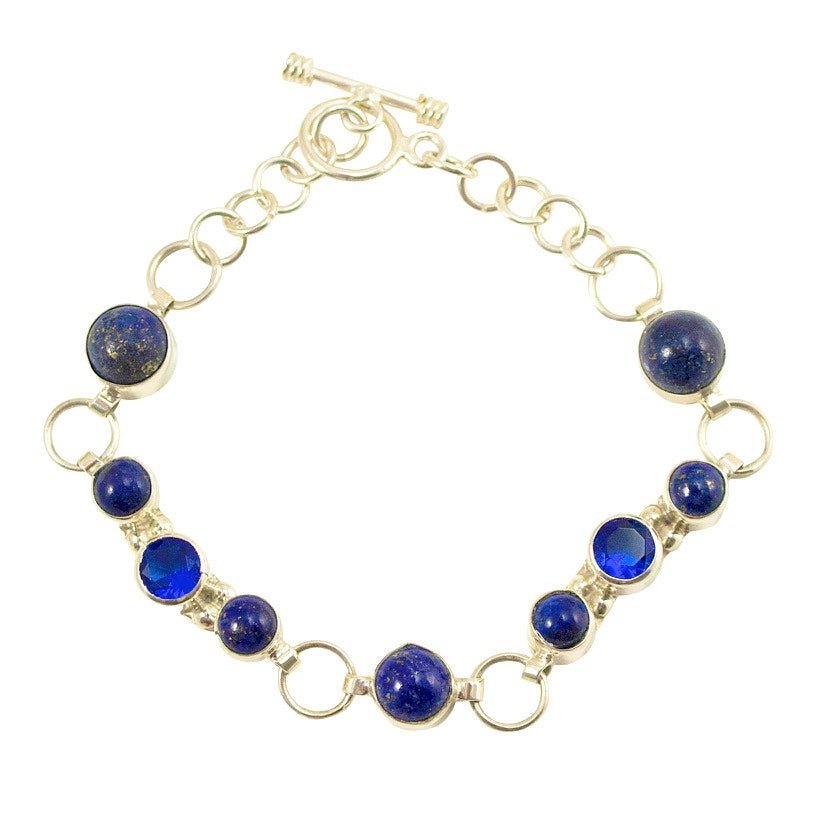 Beaded Bracelet with Lapis Lazuli and Silver-White Pearls - Wise Damsel |  NOVICA