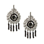 Onyx Silver Filigree Earrings from Oaxaca - Black