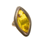 Chiapas Amber and Sterling Silver Ring - Size 6