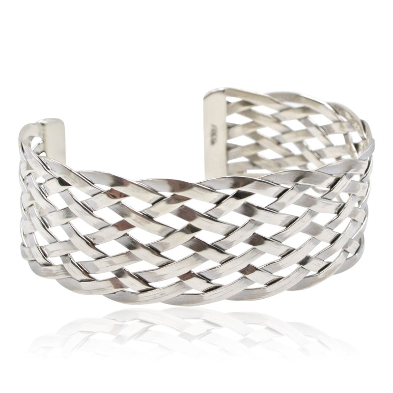 Braided Silver Cuff from Taxco, Mexico