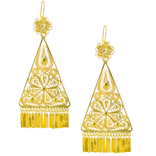 Mexican Filigree Earrings from Oaxaca - Large