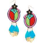 Pájaro Embroidered Mexican Earrings
