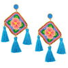Embroidered and Tassel Mexican Earrings