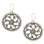 Round Filigree Drop Pendant Earrings from Taxco, Mexico