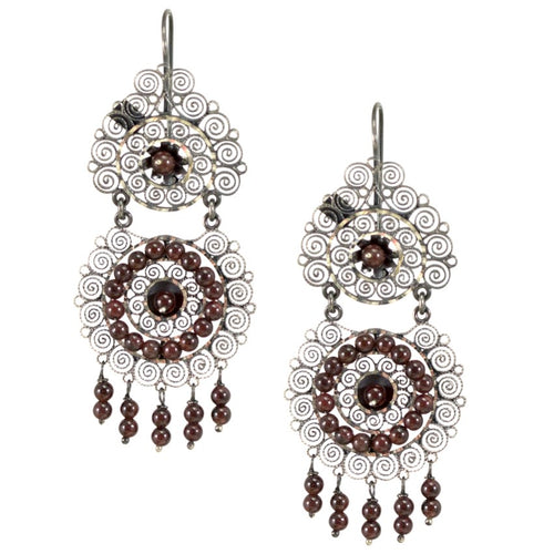 Frida Kahlo Silver Filigree "Dos Flores" Earrings from Oaxaca