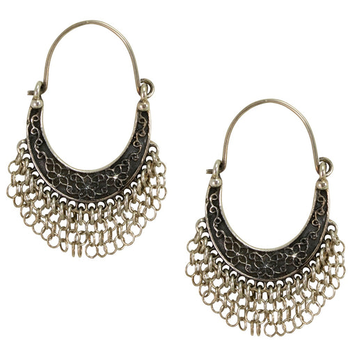 Silver Chain Arracadas Earrings from Taxco, Mexico