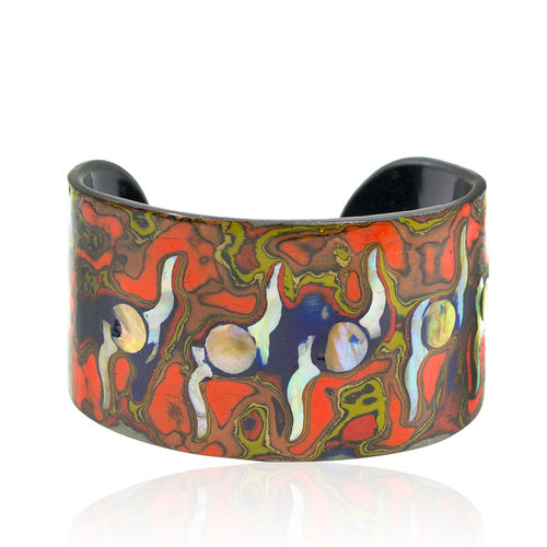 Mother of Pearl and Lacquer Cuff - Lunar