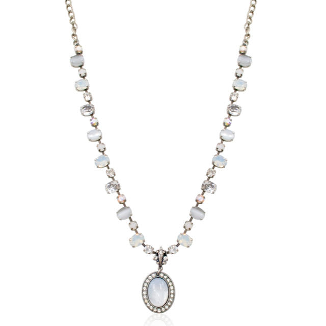 Mother of Pearl and Moonstone Regal Pendant Necklace by AMARO