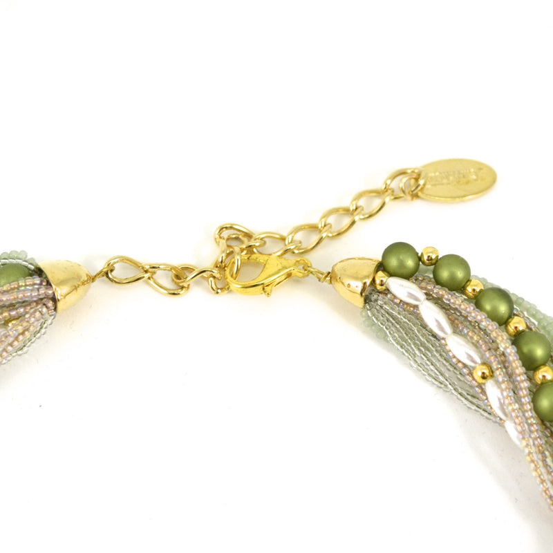 Murano Handblown Glass Bead Necklace - Soft Green