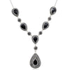 Sparkling Sterling Silver Onyx Drop Necklace