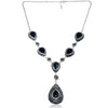 Sparkling Sterling Silver Onyx Drop Necklace