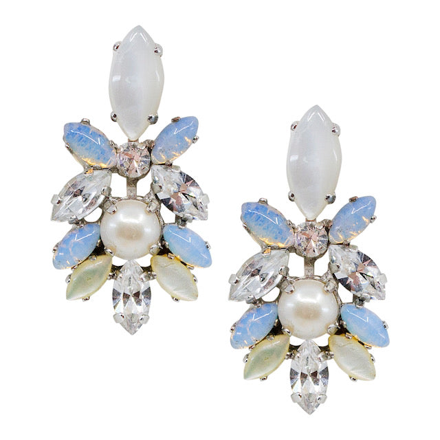 Pearl Jam and Moonstone Statement Earrings by AMARO