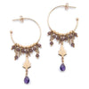 Amethyst Aphrodite Hoop Earrings