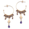 Amethyst Aphrodite Hoop Earrings