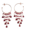 Cascading Mini Garnet Hoop Earrings