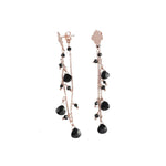 Black Spinel Chain Earrings