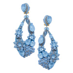 Parisian Blue Swarovski Floral Drop Earrings by DUBLOS