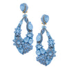 Parisian Blue Swarovski Floral Drop Earrings by DUBLOS