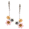 Pink and Cream Drop Flower Earrings by Eric et Lydie
