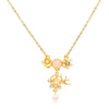 Pink Sparrow and Flower Necklace by Eric et Lydie