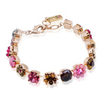 Pink and Gold Semi-Precious Stone Floral Bracelet by AMARO