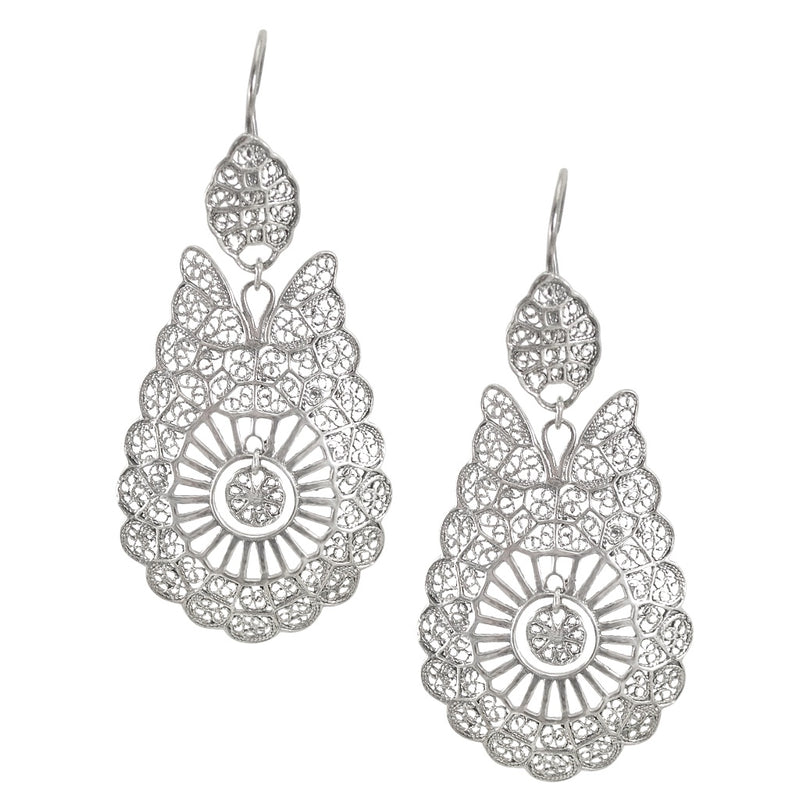 Sterling Silver Filigree "Queen" Earrings