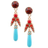 Red Jasper and Blue Howlite Drop Pendant Earrings by AMARO