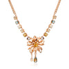 Stunning Rose Gold Abalone Gemstone Flower Necklace by AMARO