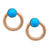 Rose Gold Turquoise Snakeskin Circle Post Earrings by AMARO