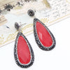 Sterling Silver Crimson Druzy Quartz and Crystal Earrings
