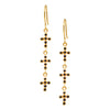 Royal Noir Zirconia Gold Cross Chain Earrings